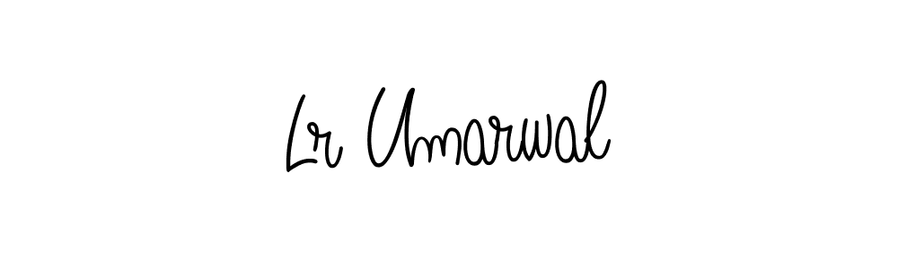 Make a beautiful signature design for name Lr Umarwal. With this signature (Angelique-Rose-font-FFP) style, you can create a handwritten signature for free. Lr Umarwal signature style 5 images and pictures png