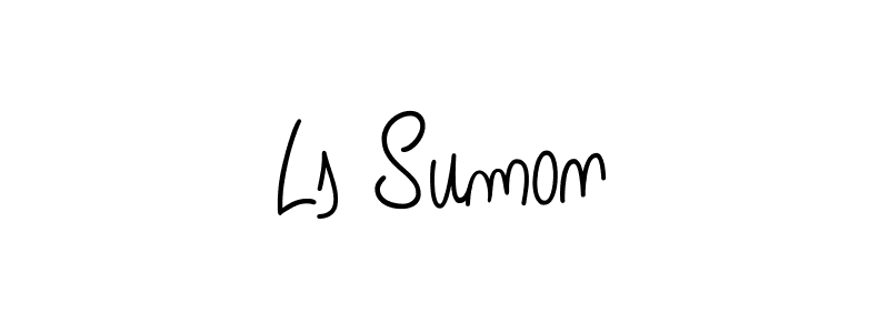 Use a signature maker to create a handwritten signature online. With this signature software, you can design (Angelique-Rose-font-FFP) your own signature for name Ls Sumon. Ls Sumon signature style 5 images and pictures png