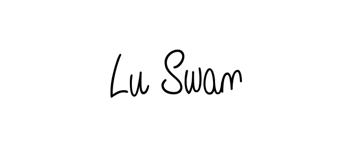 Lu Swan stylish signature style. Best Handwritten Sign (Angelique-Rose-font-FFP) for my name. Handwritten Signature Collection Ideas for my name Lu Swan. Lu Swan signature style 5 images and pictures png