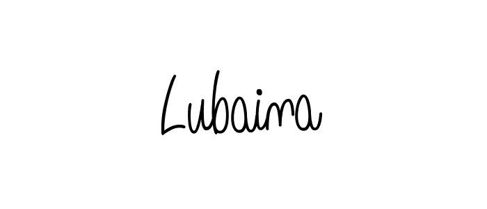 Use a signature maker to create a handwritten signature online. With this signature software, you can design (Angelique-Rose-font-FFP) your own signature for name Lubaina. Lubaina signature style 5 images and pictures png