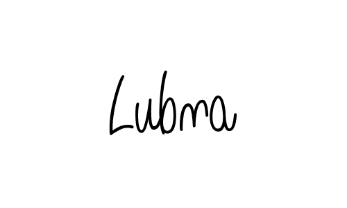 Use a signature maker to create a handwritten signature online. With this signature software, you can design (Angelique-Rose-font-FFP) your own signature for name Lubna. Lubna signature style 5 images and pictures png