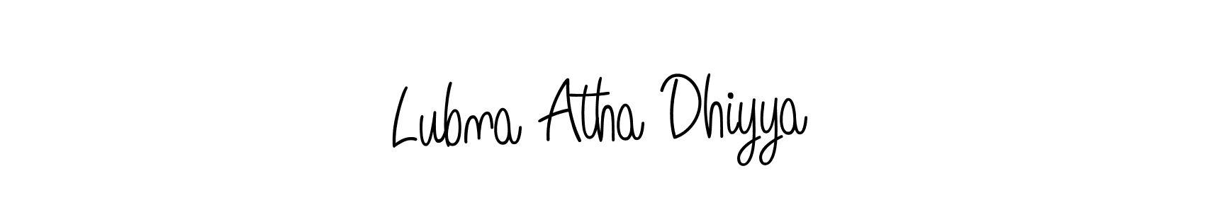 It looks lik you need a new signature style for name Lubna Atha Dhiyya. Design unique handwritten (Angelique-Rose-font-FFP) signature with our free signature maker in just a few clicks. Lubna Atha Dhiyya signature style 5 images and pictures png