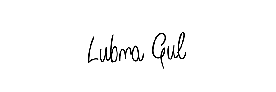 How to make Lubna Gul name signature. Use Angelique-Rose-font-FFP style for creating short signs online. This is the latest handwritten sign. Lubna Gul signature style 5 images and pictures png