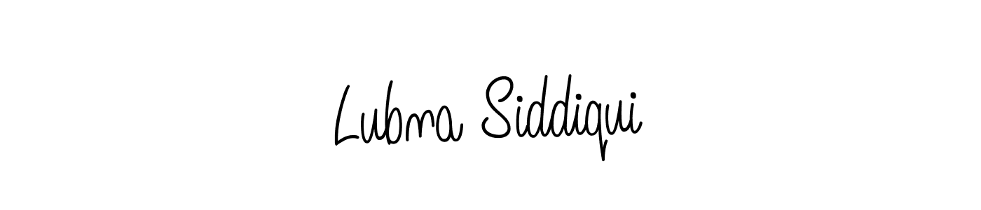 Lubna Siddiqui stylish signature style. Best Handwritten Sign (Angelique-Rose-font-FFP) for my name. Handwritten Signature Collection Ideas for my name Lubna Siddiqui. Lubna Siddiqui signature style 5 images and pictures png