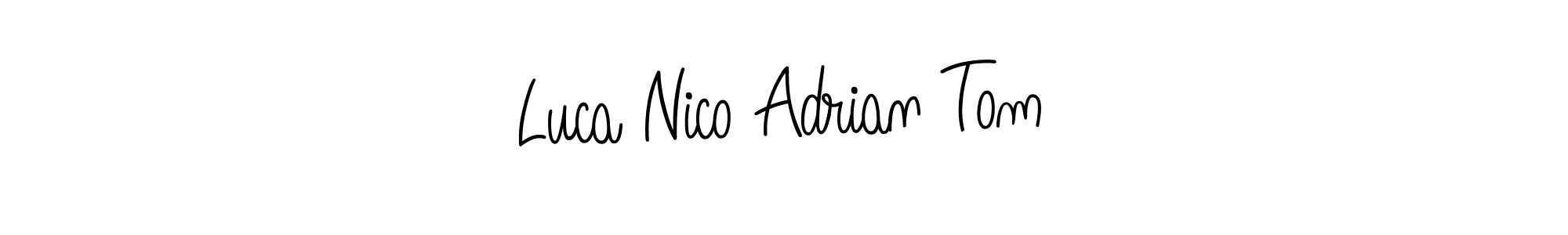 Make a beautiful signature design for name Luca Nico Adrian Tom. With this signature (Angelique-Rose-font-FFP) style, you can create a handwritten signature for free. Luca Nico Adrian Tom signature style 5 images and pictures png
