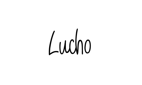 Use a signature maker to create a handwritten signature online. With this signature software, you can design (Angelique-Rose-font-FFP) your own signature for name Lucho. Lucho signature style 5 images and pictures png