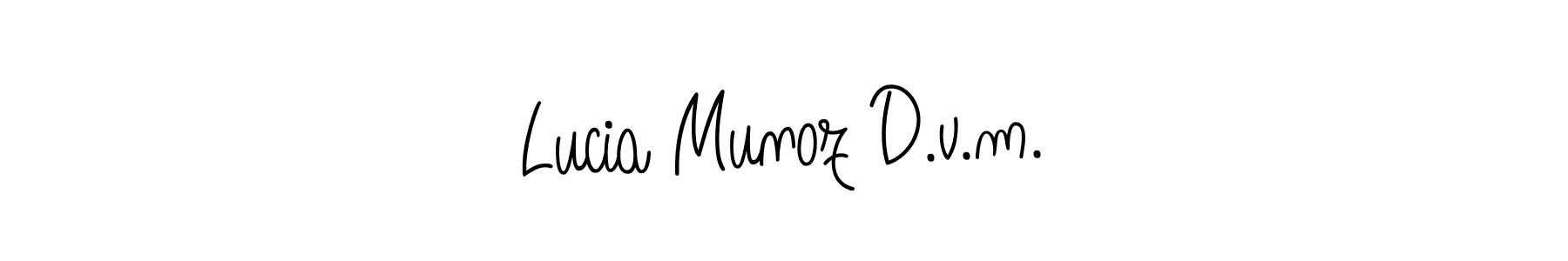 Create a beautiful signature design for name Lucia Munoz D.v.m.. With this signature (Angelique-Rose-font-FFP) fonts, you can make a handwritten signature for free. Lucia Munoz D.v.m. signature style 5 images and pictures png