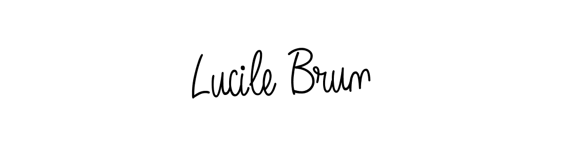 You should practise on your own different ways (Angelique-Rose-font-FFP) to write your name (Lucile Brun) in signature. don't let someone else do it for you. Lucile Brun signature style 5 images and pictures png