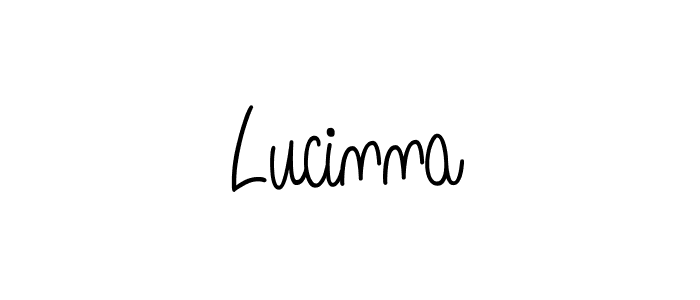 How to make Lucinna name signature. Use Angelique-Rose-font-FFP style for creating short signs online. This is the latest handwritten sign. Lucinna signature style 5 images and pictures png