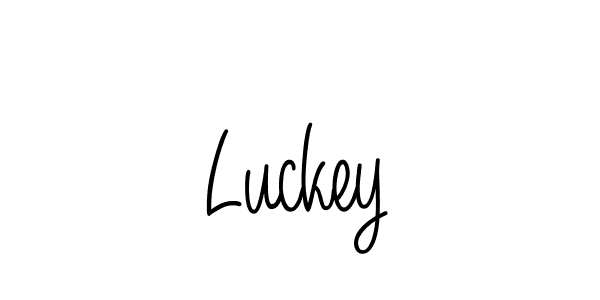 Make a beautiful signature design for name Luckey. With this signature (Angelique-Rose-font-FFP) style, you can create a handwritten signature for free. Luckey signature style 5 images and pictures png