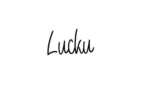 How to make Lucku signature? Angelique-Rose-font-FFP is a professional autograph style. Create handwritten signature for Lucku name. Lucku signature style 5 images and pictures png