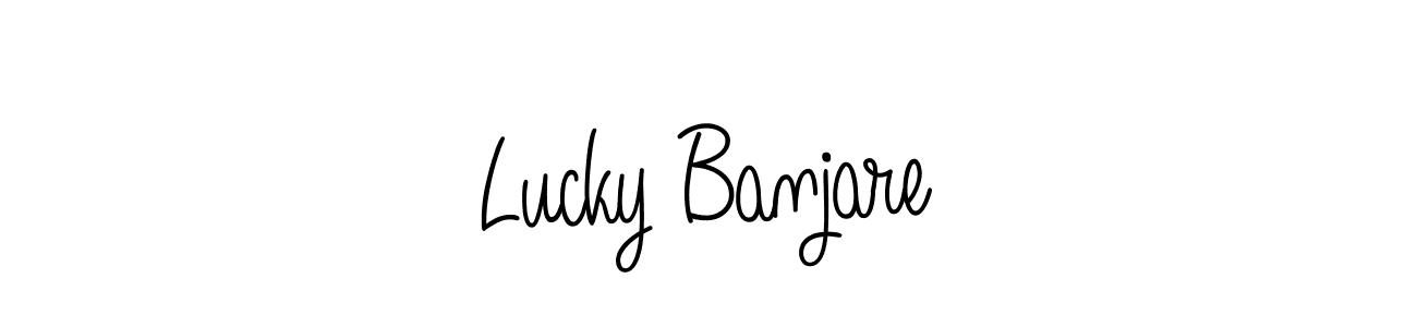 Use a signature maker to create a handwritten signature online. With this signature software, you can design (Angelique-Rose-font-FFP) your own signature for name Lucky Banjare. Lucky Banjare signature style 5 images and pictures png