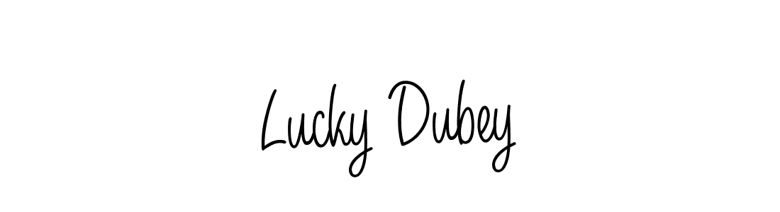 How to Draw Lucky Dubey signature style? Angelique-Rose-font-FFP is a latest design signature styles for name Lucky Dubey. Lucky Dubey signature style 5 images and pictures png