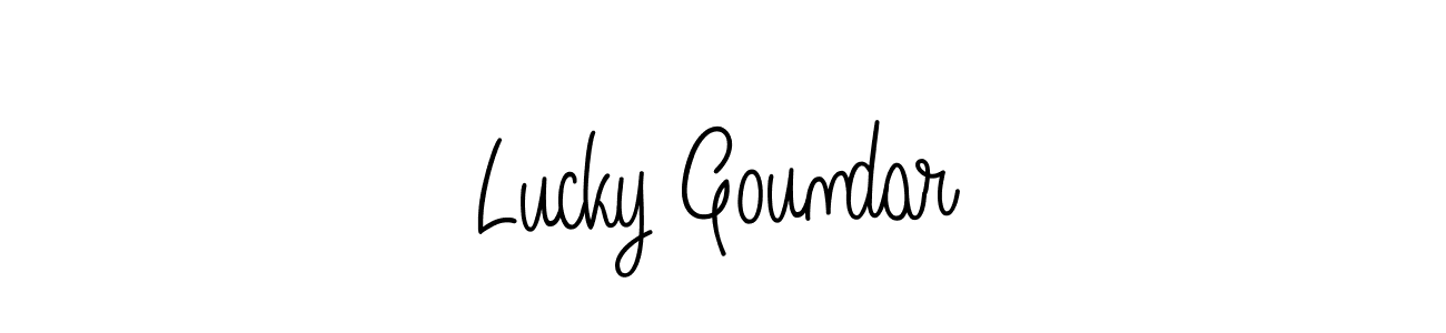 How to make Lucky Goundar signature? Angelique-Rose-font-FFP is a professional autograph style. Create handwritten signature for Lucky Goundar name. Lucky Goundar signature style 5 images and pictures png