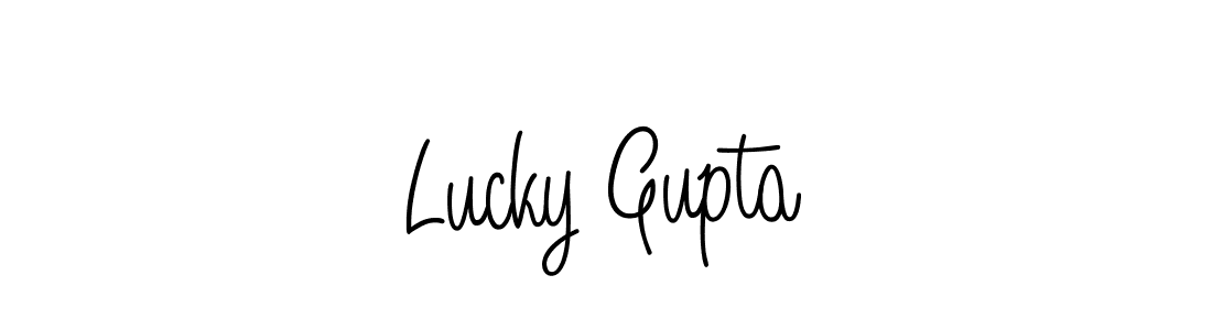 Make a beautiful signature design for name Lucky Gupta. With this signature (Angelique-Rose-font-FFP) style, you can create a handwritten signature for free. Lucky Gupta signature style 5 images and pictures png