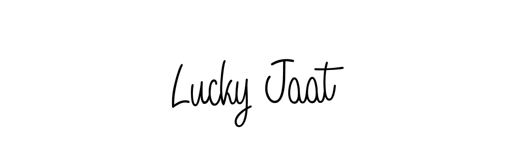 You should practise on your own different ways (Angelique-Rose-font-FFP) to write your name (Lucky Jaat) in signature. don't let someone else do it for you. Lucky Jaat signature style 5 images and pictures png