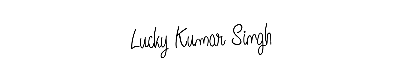This is the best signature style for the Lucky Kumar Singh name. Also you like these signature font (Angelique-Rose-font-FFP). Mix name signature. Lucky Kumar Singh signature style 5 images and pictures png