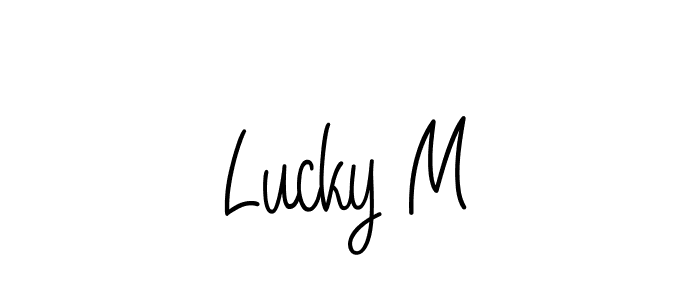 Similarly Angelique-Rose-font-FFP is the best handwritten signature design. Signature creator online .You can use it as an online autograph creator for name Lucky M. Lucky M signature style 5 images and pictures png