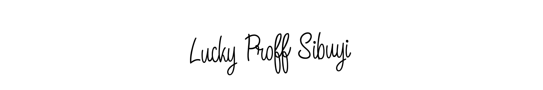 How to make Lucky Proff Sibuyi name signature. Use Angelique-Rose-font-FFP style for creating short signs online. This is the latest handwritten sign. Lucky Proff Sibuyi signature style 5 images and pictures png