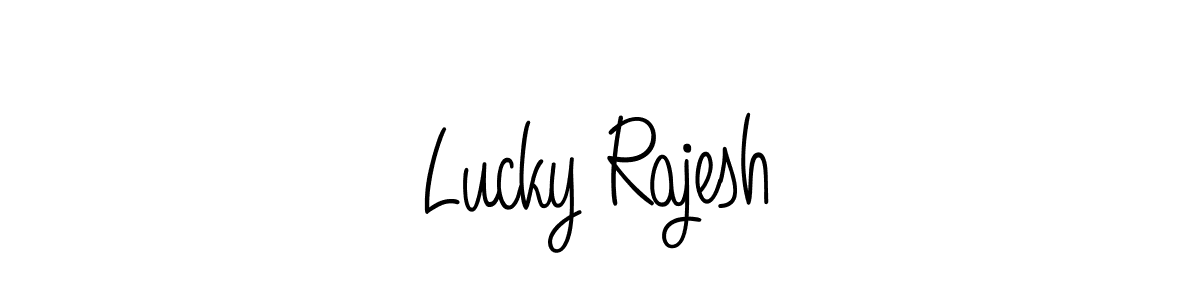 Make a beautiful signature design for name Lucky Rajesh. With this signature (Angelique-Rose-font-FFP) style, you can create a handwritten signature for free. Lucky Rajesh signature style 5 images and pictures png