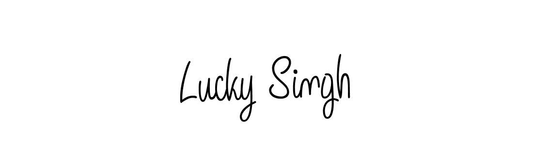 Make a beautiful signature design for name Lucky Singh. With this signature (Angelique-Rose-font-FFP) style, you can create a handwritten signature for free. Lucky Singh signature style 5 images and pictures png