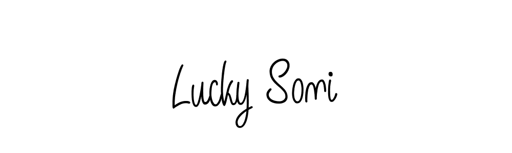 if you are searching for the best signature style for your name Lucky Soni. so please give up your signature search. here we have designed multiple signature styles  using Angelique-Rose-font-FFP. Lucky Soni signature style 5 images and pictures png