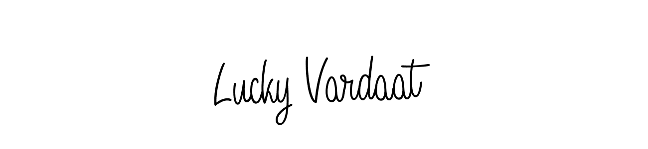 How to make Lucky Vardaat signature? Angelique-Rose-font-FFP is a professional autograph style. Create handwritten signature for Lucky Vardaat name. Lucky Vardaat signature style 5 images and pictures png