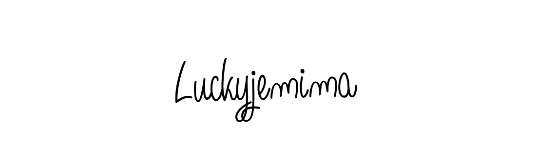 The best way (Angelique-Rose-font-FFP) to make a short signature is to pick only two or three words in your name. The name Luckyjemima include a total of six letters. For converting this name. Luckyjemima signature style 5 images and pictures png