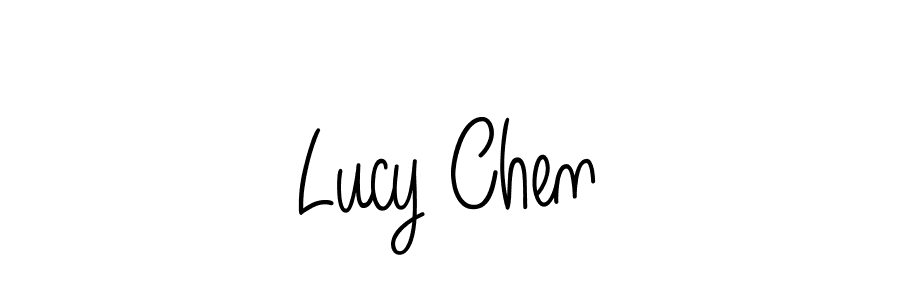 You should practise on your own different ways (Angelique-Rose-font-FFP) to write your name (Lucy Chen) in signature. don't let someone else do it for you. Lucy Chen signature style 5 images and pictures png