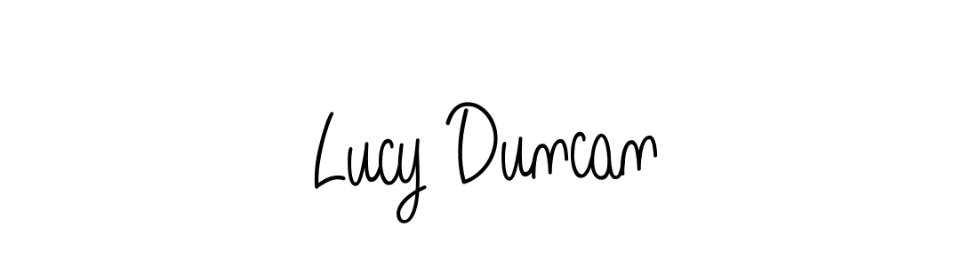 You should practise on your own different ways (Angelique-Rose-font-FFP) to write your name (Lucy Duncan) in signature. don't let someone else do it for you. Lucy Duncan signature style 5 images and pictures png