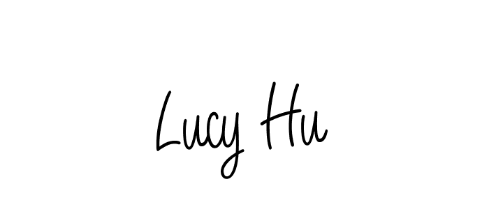 How to make Lucy Hu name signature. Use Angelique-Rose-font-FFP style for creating short signs online. This is the latest handwritten sign. Lucy Hu signature style 5 images and pictures png