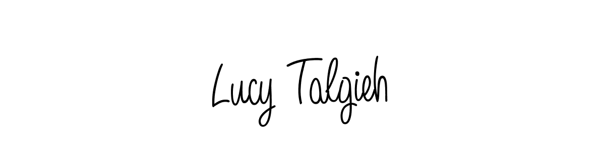 Create a beautiful signature design for name Lucy Talgieh. With this signature (Angelique-Rose-font-FFP) fonts, you can make a handwritten signature for free. Lucy Talgieh signature style 5 images and pictures png