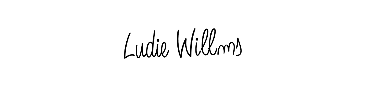 The best way (Angelique-Rose-font-FFP) to make a short signature is to pick only two or three words in your name. The name Ludie Willms include a total of six letters. For converting this name. Ludie Willms signature style 5 images and pictures png