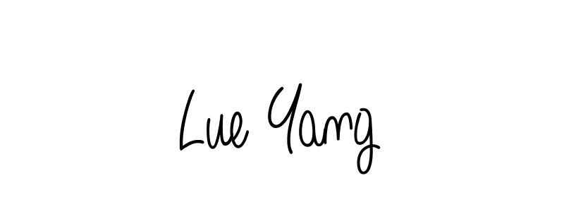 You should practise on your own different ways (Angelique-Rose-font-FFP) to write your name (Lue Yang) in signature. don't let someone else do it for you. Lue Yang signature style 5 images and pictures png