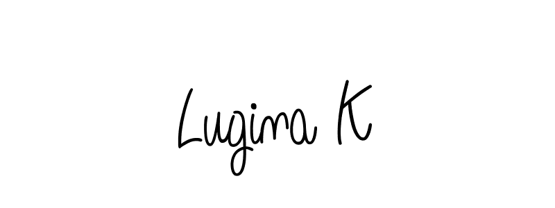Lugina K stylish signature style. Best Handwritten Sign (Angelique-Rose-font-FFP) for my name. Handwritten Signature Collection Ideas for my name Lugina K. Lugina K signature style 5 images and pictures png