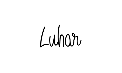 Use a signature maker to create a handwritten signature online. With this signature software, you can design (Angelique-Rose-font-FFP) your own signature for name Luhar. Luhar signature style 5 images and pictures png