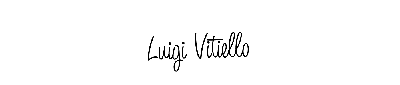 You should practise on your own different ways (Angelique-Rose-font-FFP) to write your name (Luigi Vitiello) in signature. don't let someone else do it for you. Luigi Vitiello signature style 5 images and pictures png