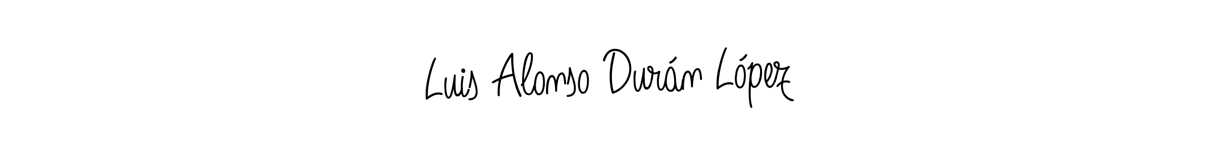 Make a beautiful signature design for name Luis Alonso Durán López. With this signature (Angelique-Rose-font-FFP) style, you can create a handwritten signature for free. Luis Alonso Durán López signature style 5 images and pictures png