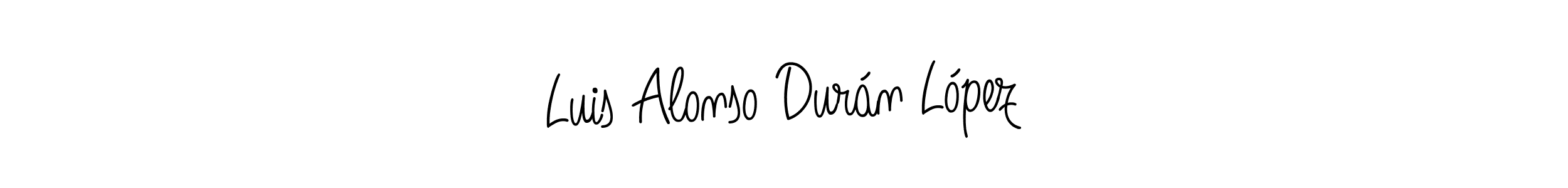 How to make Luis Alonso Durán López name signature. Use Angelique-Rose-font-FFP style for creating short signs online. This is the latest handwritten sign. Luis Alonso Durán López signature style 5 images and pictures png