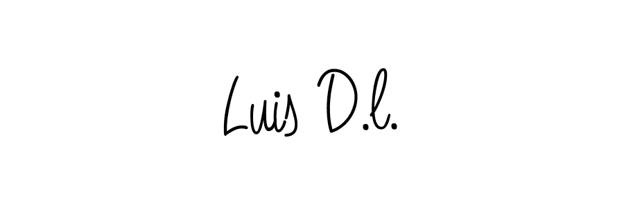 Luis D.l. stylish signature style. Best Handwritten Sign (Angelique-Rose-font-FFP) for my name. Handwritten Signature Collection Ideas for my name Luis D.l.. Luis D.l. signature style 5 images and pictures png