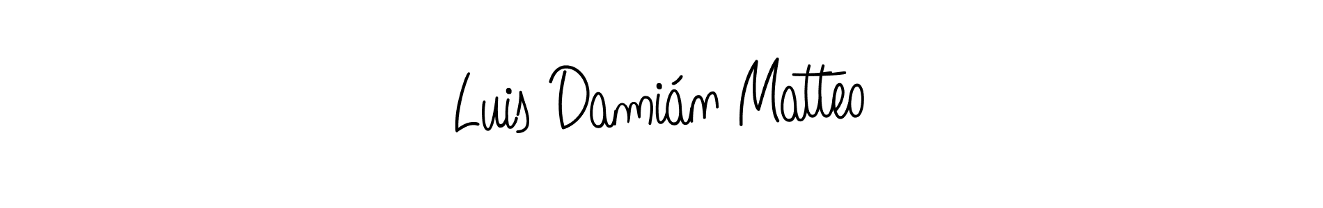 How to make Luis Damián Matteo name signature. Use Angelique-Rose-font-FFP style for creating short signs online. This is the latest handwritten sign. Luis Damián Matteo signature style 5 images and pictures png