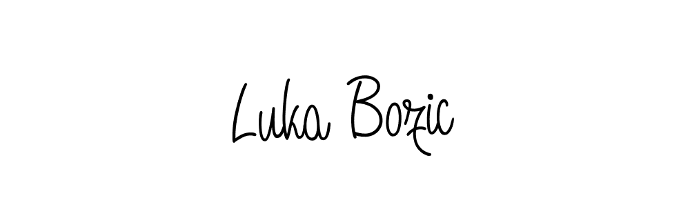 You should practise on your own different ways (Angelique-Rose-font-FFP) to write your name (Luka Bozic) in signature. don't let someone else do it for you. Luka Bozic signature style 5 images and pictures png