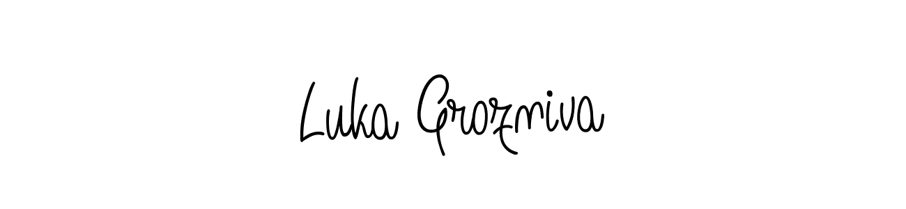 Luka Grozniva stylish signature style. Best Handwritten Sign (Angelique-Rose-font-FFP) for my name. Handwritten Signature Collection Ideas for my name Luka Grozniva. Luka Grozniva signature style 5 images and pictures png