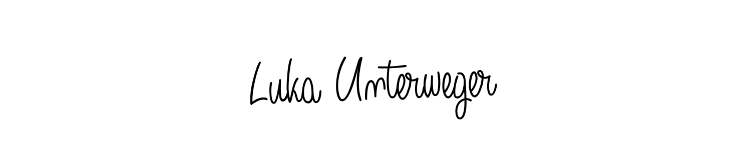 How to make Luka Unterweger name signature. Use Angelique-Rose-font-FFP style for creating short signs online. This is the latest handwritten sign. Luka Unterweger signature style 5 images and pictures png