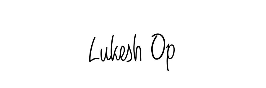 You should practise on your own different ways (Angelique-Rose-font-FFP) to write your name (Lukesh Op) in signature. don't let someone else do it for you. Lukesh Op signature style 5 images and pictures png