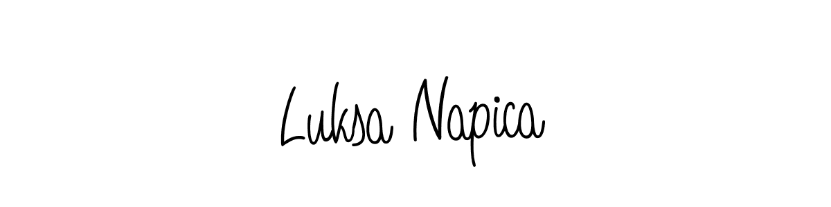 Make a beautiful signature design for name Luksa Napica. With this signature (Angelique-Rose-font-FFP) style, you can create a handwritten signature for free. Luksa Napica signature style 5 images and pictures png