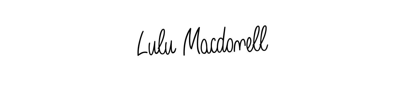 Use a signature maker to create a handwritten signature online. With this signature software, you can design (Angelique-Rose-font-FFP) your own signature for name Lulu Macdonell. Lulu Macdonell signature style 5 images and pictures png