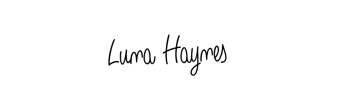 The best way (Angelique-Rose-font-FFP) to make a short signature is to pick only two or three words in your name. The name Luna Haynes include a total of six letters. For converting this name. Luna Haynes signature style 5 images and pictures png