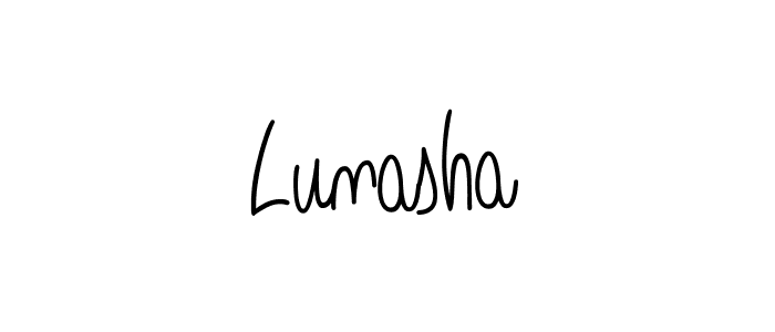 Create a beautiful signature design for name Lunasha. With this signature (Angelique-Rose-font-FFP) fonts, you can make a handwritten signature for free. Lunasha signature style 5 images and pictures png