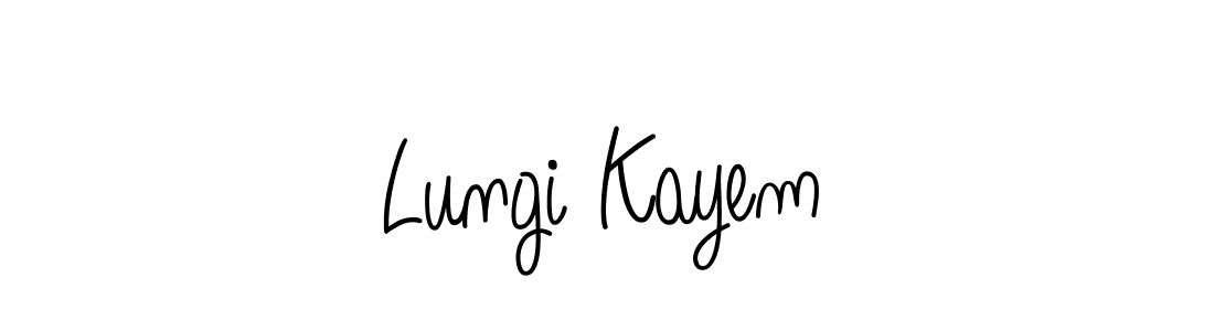 Use a signature maker to create a handwritten signature online. With this signature software, you can design (Angelique-Rose-font-FFP) your own signature for name Lungi Kayem. Lungi Kayem signature style 5 images and pictures png